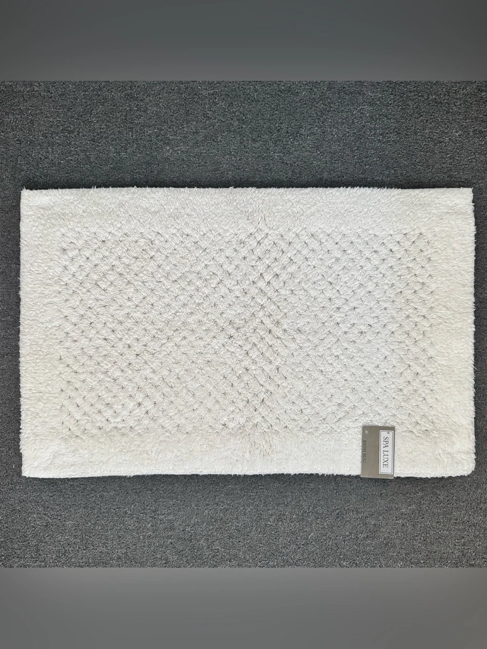 Spa Luxe Cotton Waffle Bath Rug Non-Skid Ivory 18 x 28 NWT